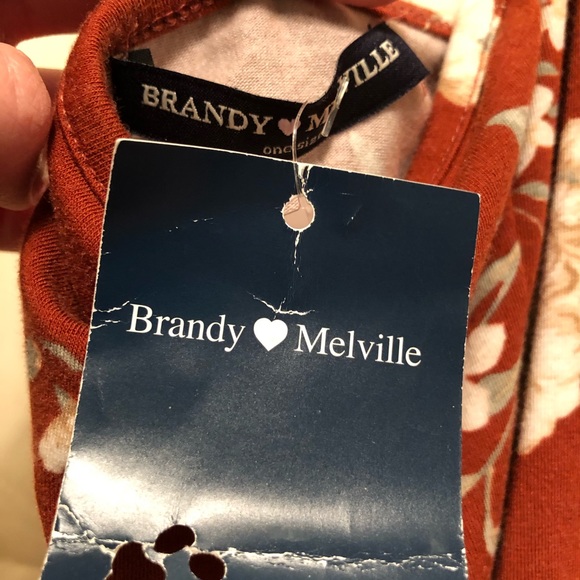 NWT Brandy Melville Red Floral Sachi Halter Top - Picture 2 of 2